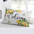 thumbnail image 5 of Yellow Lemon Throw Pillow Cover 20 x 26 Inch Decorative Pillow Cover Floral Flower Butterfly Watercolor White Lumbar Pillowcase Seasonal Rectangle Cushion Case for Couch Sofa Bed Living Room, 5 of 7