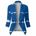 thumbnail image 1 of Vedolay Fall Tops for Women Women's Casual Fashion Front Open Solid Color Lapel Suit Jacket with Pockets,Blue 3XL, 1 of 5