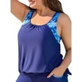 thumbnail image 3 of Charmo Plus Size Tankini Tops for Womens Ruched Front Swim Tops Tummy Control Bathing Suit Tops Built-in Bra(No Bottom), 3 of 6