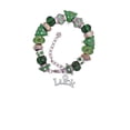 thumbnail image 2 of Silvertone Luck Green Christmas Bead Bracelet, 2 of 4