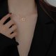thumbnail image 5 of Collar para mujer, joyería para mujer, collar de aleación con doble corazón de melocotón y corazón para mujer, collar dorado para mujer., 5 of 5