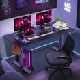 thumbnail image 3 of Legooin 48"W x 24"D Ergonomic Stand-up Desk Mobile Workstation Standing Office Desk Rolling Gaming Desk Height Adjustable 28"-45", Black, 3 of 11