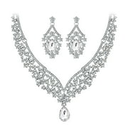WQQZJJ Necklaces For Women, Necklace Earrings Alloy Rhinestone Jewelry Set Wedding Party Accessories Jewelry Clearance on Deals