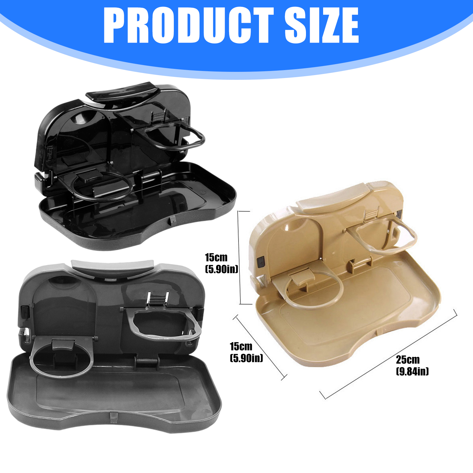 Foldable Back Tray With Cup Holders & Portable Travel Tray for Office Work, Commuting, Road Trips