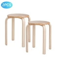 thumbnail image 1 of Modern K/D Rubber Wooden Stools Practical Round Stacking Stools for Home/Restaurants/Hotel 2pcs Beige, 1 of 7