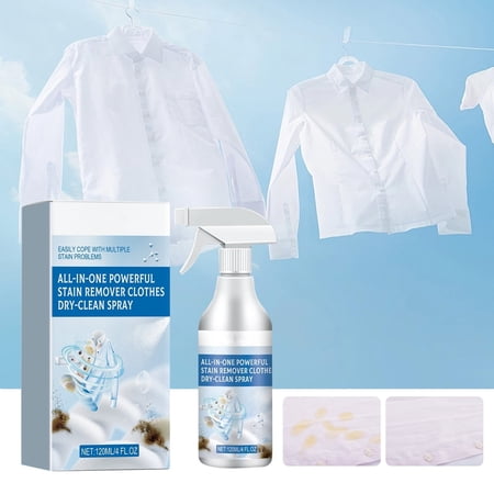Laundry Stain Remover Spray · Clothes Oil Stain Remover · Fast-Acting Enzymatic Cleaner · Works On Washable Fabrics Upholstery Carpets Auto Seats
