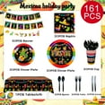 thumbnail image 5 of Mexican Themed Fiesta Party Supplies, 161pcs Mexican Party Paper Tableware set Including Fiesta Plates Cups Napkins Tablecloth and Banner, 5 of 7