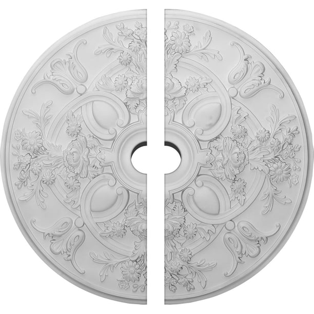 Ekena Millwork Bailee Ceiling Medallion - Spartan Stone Finish, 31-1/4 Inch Diameter, 2-1/4 Inch Projection