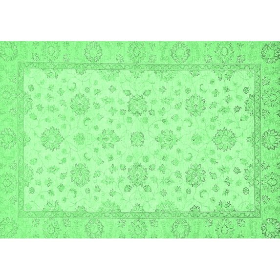 Ahgly Company Indoor Rectangle Oriental Emerald Green Traditional Area Rugs, 2' x 4'