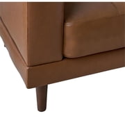 Picket House Furnishings Hanson Leather Upholstered Sofa in Fiero Tan