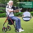 thumbnail image 4 of COSYWILL Upright Rollator Walker,Stand Up Walkers for Seniors and Adults with Backrest Seat,Lightweight and Folding Design,Red, 4 of 9