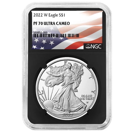 2022-W Proof $1 American Silver Eagle NGC PF70UC Flag Label Retro Core