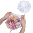 thumbnail image 1 of 6/12pcs Silicone Stretch Lids, Food Bowl Covers, Reusable Food Saving Cover, Stretchable Multifunctional Fruit And Vegetable Fresh-keeping Cover, 1 of 5