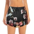 thumbnail image 2 of Picia Butterfly with Fowers Pattern Women's 2 in 1 Athletic Running Shorts High Waisted Workout Casual Gym Sweat Shorts with Comfy Liner Zipper Pockets-Small, 2 of 9