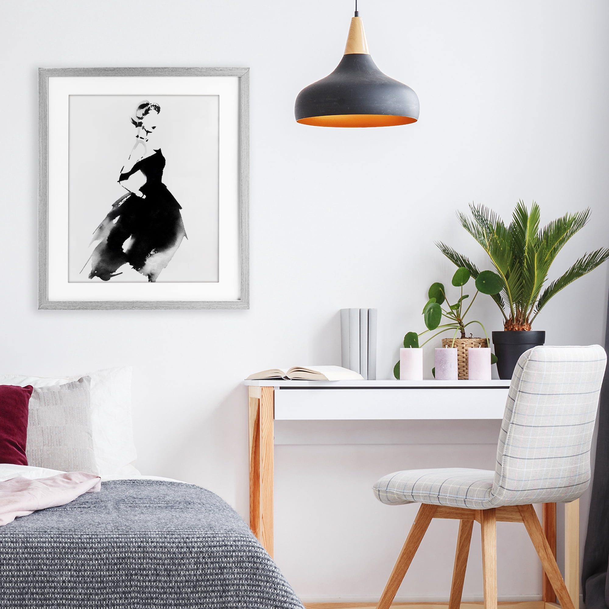 Stupell Industries Shadow Waltz Silhouette Gray Framed Print Under Glass, design by Svetlana Aleynikova
