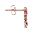 thumbnail image 2 of 10k Rose Gold Genuine Ruby and White Topaz Crescent Earrings, 2 of 5