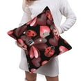 thumbnail image 6 of Bingfone Ladybugs And Red Hearts Linen Throw Pillow Covers Cushion Case Pocket Button Vintage Farmhouse Pillowcase For Sofa Couch Bed 18"X18", 6 of 9