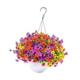 thumbnail image 2 of Cesta de flores con plantas colgantes artificiales, maceta colgante, regalo de inauguración de la casa, artificial Estilo D, 2 of 9