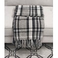 thumbnail image 4 of Fennco Styles Chenille Woven Plaid Tassel Throw Blanket 50" W x 60" L - Grey Soft Blanket for Bed, Couch, Sofa, Home, Office and Holidays Décor, 4 of 10