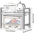 thumbnail image 3 of Microwave Shelves, Kitchen Tabletop Oven Racks Countertop Rice Cooker Storage Racks Stainless Steel Shelves Heavy Duty Grills For Kitchens Restaurants Hotels LYWY (Color : A, Size : 53X36X54CM), 3 of 7