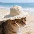 thumbnail image 5 of Pet Cat Sun Hat, Mini Cute Pet Cat Summer Sun Protection Hat, Adjustable Small Dog Beach Cap, Fashion Accessory for Cat Dog Outdoor Daily Activity, 5 of 7