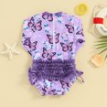 thumbnail image 6 of Douhoow Baby Girl Flower Butterfly Swimsuit 6 12 18 24 Months 2T 3T Toddler Girls Rash Guard Swimwear One Piece Long Sleeve Zipper Beachwear, 6 of 9