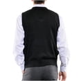 thumbnail image 5 of Riecok Mens Argyle Sweater Vest Sleeveless V Neck Pullover Sweaters Lightweight Solid Winter Tops with Pockets Red 2XL, 5 of 6