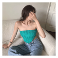 thumbnail image 1 of Opperiaya Hauts Courts en Tricot Bandeau pour Femmes, Ourlet Mouchoir Sans Bretelles, 1 of 6