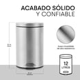 thumbnail image 4 of Bote de Basura Ninon INOX-12L de Acero Inoxidable con Pedal, Cierre Suave y Cubeta Desmontable 12 litros, 4 of 7