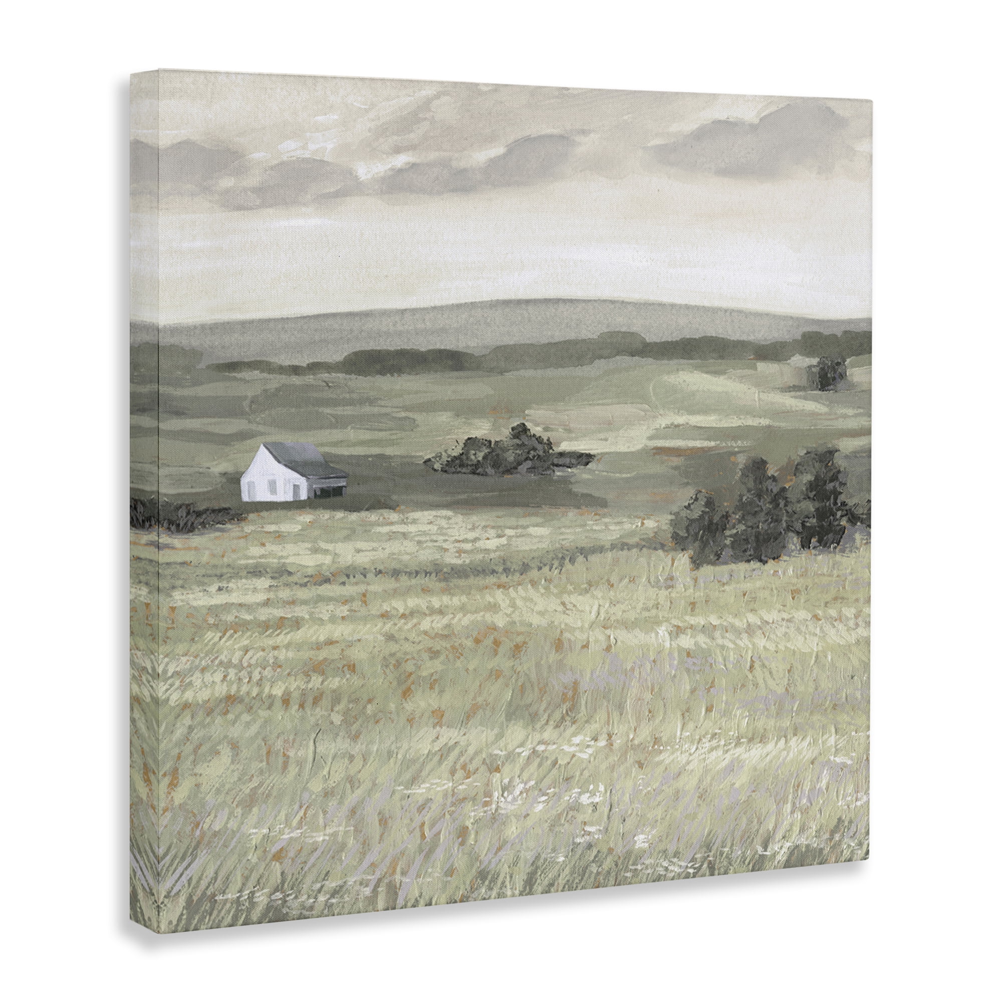 Stupell Industries Scenic Country Landscape Landscape & Nature Painting Wrapped Canvas Art Print Wall Art, 17 x 17
