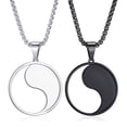 thumbnail image 1 of Collar MOO&LEE Colgante Yin Yang 24 cm Acero Inoxidable, 1 of 9