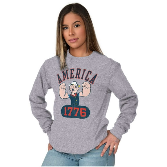 Popeye The Sailor Man America 1776 Long Sleeve TShirt Men Women Brisco Brands S