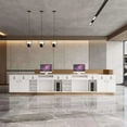 thumbnail image 3 of Salon Reception Desk Shop Counter Restaurant Computer Service Desk Vanity Coffee Beauty Table Basse Pour Salon Wood Furniture My Lux Decor Round, 3 of 6
