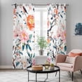 thumbnail image 6 of Kitchen Curtains 84 Inch Length 2 Panels, Floral Blossom Grommets Window Treatment Curtain, Farmhouse Oil Painting Botanical Bird Thermal Curtains Drapes for Living Room/Bathroom, 6 of 9