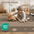 thumbnail image 4 of ODIKA 9'x12' Beige Brown Geometric Pattern Design Washable Area Rug Modern Motif for Master Suite, California King, Under Bed, Non-Shedding, Easy Care, 4 of 7
