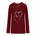 thumbnail image 5 of Fznquz Graphic Womens Blouses for Work Red V Neck Shirts Casual Loose Love Heart Long Sleeve Womens Tee Shirts,XXL, 5 of 8