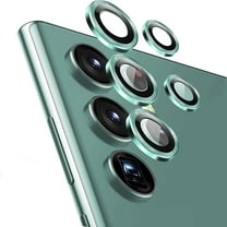 for Samsung Galaxy S22 Ultra Camera Lens Protector, 9H Tempered Glass Camera Cover Screen Protector Metal Individual Ring for Samsung Galaxy S22 Ultra 6.8 inch 5G 2022, Green