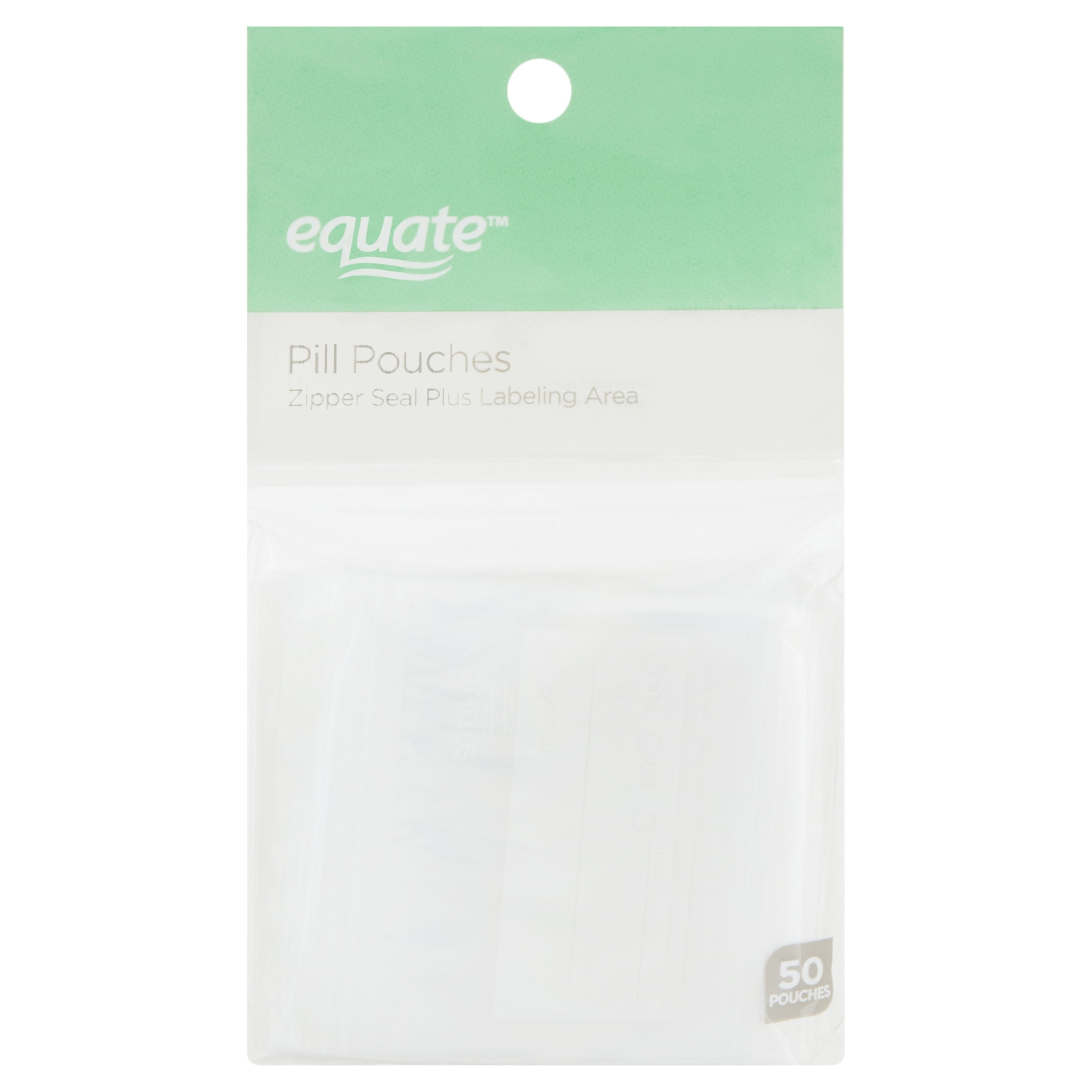 Equate Zipper Seal Pill Pouches, 50 Count