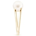 thumbnail image 3 of ANGARA Solitaire Freshwater Cultured Pearl Split Shank Ring in 14K Yellow Gold for Women | June Birthstone, Birthday, Anniversary, Jewelry Gift for Women | Pearl Ring, 3 of 8