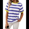 thumbnail image 1 of Camisetas de Corta con Bloques de Color A Rayas en Amarillo, y S, 1 of 7