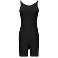 thumbnail image 7 of Womens Summer Spaghetti Strap Rompers Athletic Casual Drawstring Jumpsuit for Women Pocket Racerback Workout Loungewear, Black, XL, 7 of 7
