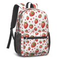 thumbnail image 2 of Strawberry and Heart White Pattern 17" Waterproof Oxford School Backpacks for Teens, S-Shape Padded Straps, for School, Travel, Hiking, Camping, 2 of 5