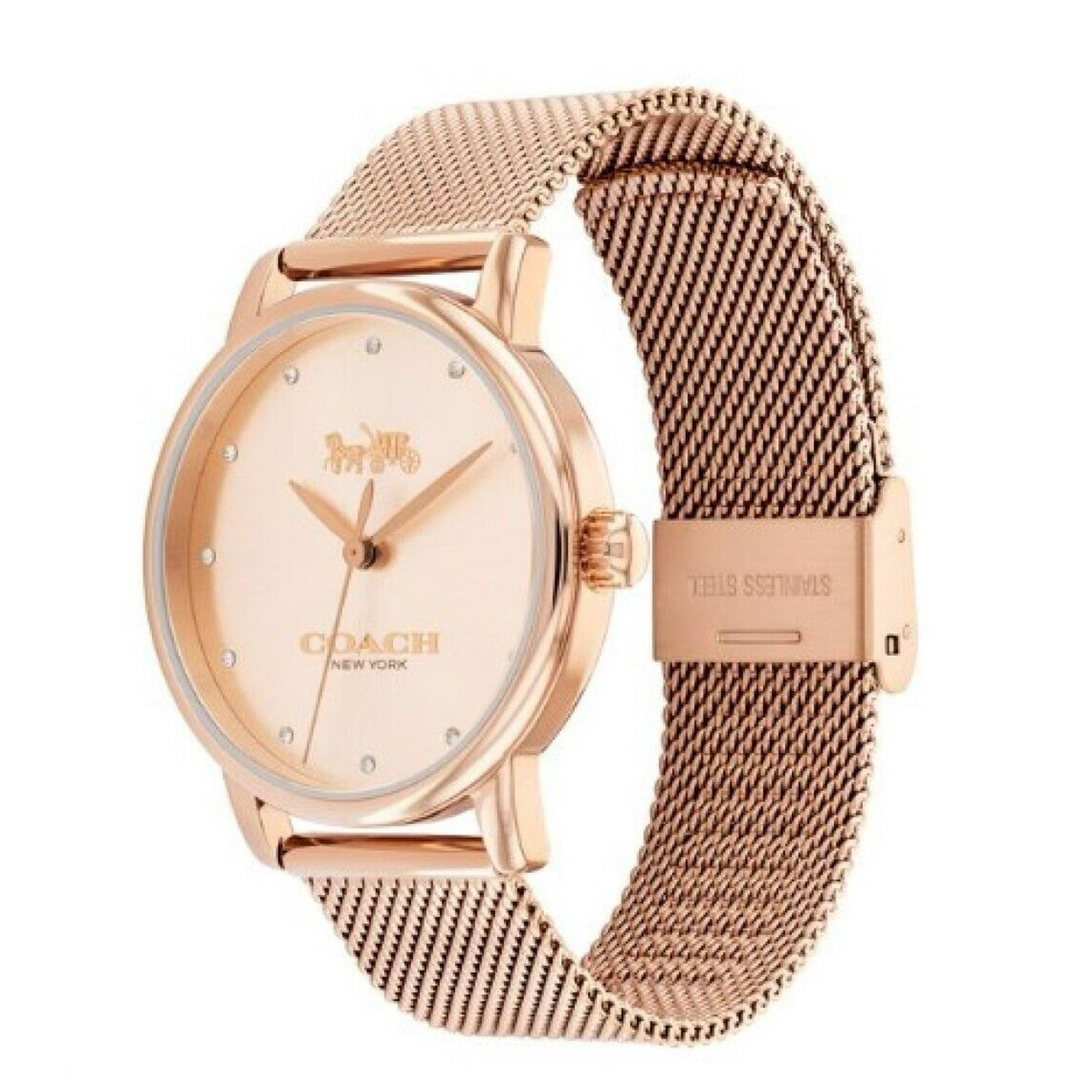 ちぇい Coach Grand Carnation 14503742 Gold Glitz Dial Mesh Band