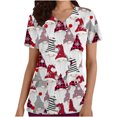 thumbnail image 2 of TMOYZQ Christmas Scrubs for Women, Womens Gnome Elf Print Professional Scrubs Tops Short Sleeve V Neck Nursing Workwear Tunic Working Uniform Medical Blouse with Pockets, 2 of 5
