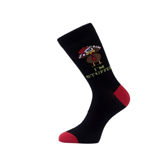 Urban-Peacock Men's Holiday Novelty Fun Dress Socks - I'm Stuffed - Black with Red, 1 Pair