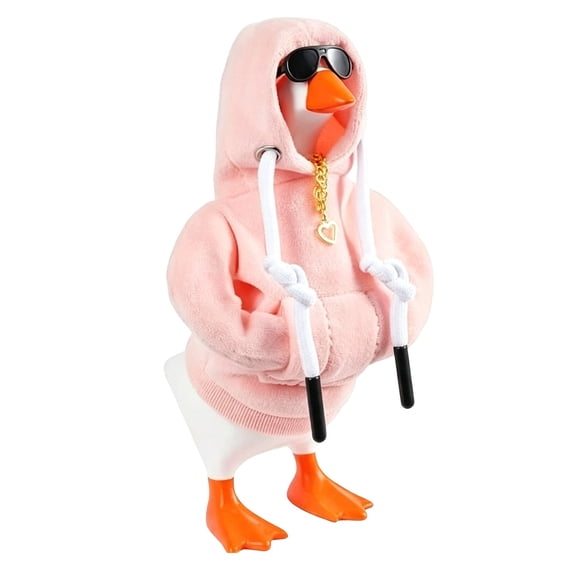 Pink Desk Goose Outfit Mini Porch Goose Hoodie Clothes Tabletop Goose Accessory Cloth 5.91 X 5.51 X 0.39 Inch 1 Pack