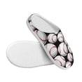 thumbnail image 3 of Fotbe Cute Baseball Pattern Women's Fuzzy Curly Fur Memory Foam Loafer Slippers Indoor Outdoor Slippers Winter Home Shoes-39/40, 3 of 7