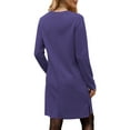 thumbnail image 4 of UVN Vestidos para Mujer Otoño Invierno Manga Larga Cuello Redondo Casual Jersey Sudadera Vestido con Abertura Lateral, 4 of 8