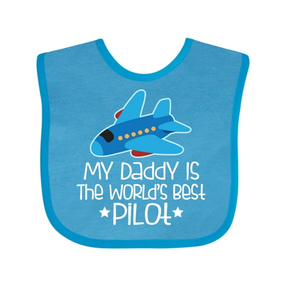 Inktastic Daddy is Worlds Best Pilot Airplane Childs Boys or Girls Baby Bib