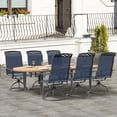 thumbnail image 5 of Patio Swivel Dining Chair with High Backrest - 360° Rotating & 15° Rocking, Textilene Fabric Outdoor Chair, Lightweight Waterproof And Breathable Pattern Design for Garden, Deck, Poolside(2, Blue), 5 of 9